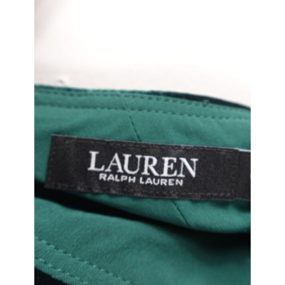 Ralph Lauren Womens Chiffon Velvet One-Shoulder Green Flowy Dress Size 8 - Picture 7 of 10